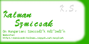 kalman szmicsak business card